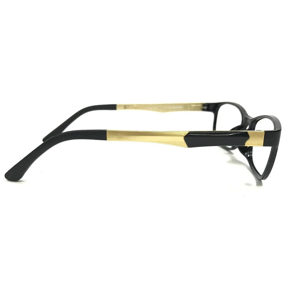 Oxygen Eyeglasses Frames 6011 Black/Gold Ultem Matte Rectangular 51-16-140